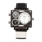 Oulm large dial casual men's watch domineering multi-time zone square quartz men's watch military watch HP3595