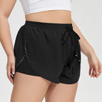 Large Size Quick-Drying Anti-Exposure Drawstring Sports Shorts Women's Loose Running Reflective Fitness Pants High Waist Yoga Pants KK196
