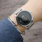 Korean Concept Fashion Watch man and women watch Woven Mesh Neutral Watch Turntable Trend Steel Belt Watch