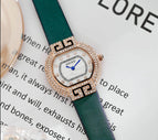 GUOU 6038 Women's Watch New Style Diamond Inlaid Fashion Belt Wrist Watch Waterproof Quartz Women's Watches