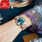 OLEVS New Women Luxury Jewel Quartz Watch Waterproof Stainless Steel Strap Watch For Women Date Clock casual watch