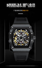 KIMSDUN watch men's sports silicone band hollow automatic mechanical watch fashion men's watch K-2018A