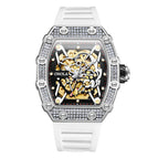 ONOLA ON3829D watch for men Fashion full diamond automatic mechanical watch men's silicone strap waterproof watch