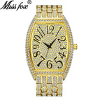 MISSFOX V319 Watch fashion diamond  barrel full diamond large dial quartz men's casual Watch