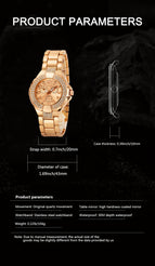 PINTIME Diamond-Embedded Fashion Waterproof Quartz Watch Business Casual Watch Women 2021