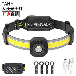 USB charging light large floodlight COB headlight outdoor camping head-mounted soft light patch headlight TG-TD148