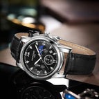 KIMSDUN Moon Phase Men's Watch Men's Fashion Watch Waterproof Multifunctional Chronograph Quartz Watch K-1801B