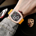 PINTIME 8010 men's quartz watches fashion sports hollow barrel watch  luminous function men's watch