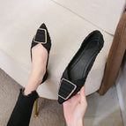 Pointed single shoes women's spring 2022 new flat bottom shallow mouth single Korean version leisure soft bottom pea shoes women's a222-10