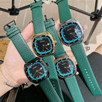 TICTOC Korean version of the trendy fashion ladies watch female ins large dial square leather strap calendar female watch 0556
