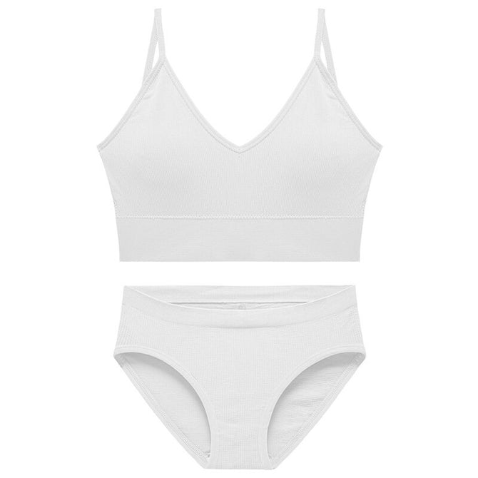 Women's plus size underwear no ring sexy small chest gathering beautiful back vest Panties and bra set A1607