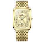 SWISH 0118 New rectangular men's steel belt simple sports outdoor calendar quartz watch waterproof watch