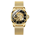Fngeen Men's and Women's Automatic Mechanical Watch Mesh strap Fashion waterproof casual watch 0020