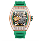 ONOLA N3838F 2023 New Square Diamond  Men Watch Hollow Automatic Mechanical Watch Men's Silicone Band Waterproof fashion casual watch