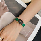GUOU 6042 Black Gold Sugar Belt Watch Women's Simple Small Square Band Vintage Women's Watches Female Casual Watch