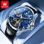 Olevs Men's Watch Starry Hollow Automatic Mechanical Watch Men's Watch Men's Watch