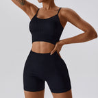 Seamless Yoga Suit Summer Running Tight Sports Suit Women's Quick-Drying Beauty Back Fitness Suit 6866