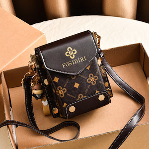 2022 new niche design mobile phone bag messenger bag women fashion one shoulder retro small square bag mini mobile phone bag 3987