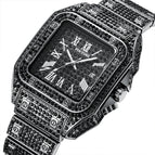 Men's watch full diamond watch steel band men's watch big dial quartz watch watches