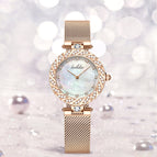 Women fashion watch diamond model metal elegant small lady watch female bracelet set 017