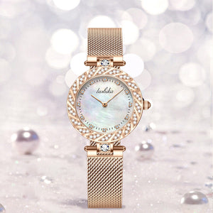 Women fashion watch diamond model metal elegant small lady watch female bracelet set 017