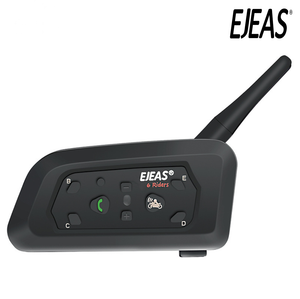 EJEAS V6 PRO Bluetooth Motorcycle Intercom Helmet Headset 1200m Interphone 830mAh IP65 Waterproof for 6 riders