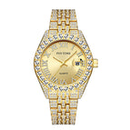 PINTIME Men's Frank Starry Retro Steel Yacht Diamond-Embedded quartz calendar casual men Watch PT1573