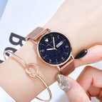 Disney Women Watch Double Calendar Belt Korean Fashion Trend Large Dial Quartz Watch Student Net Belt Women's Casual Watch 269 Gifts for Women