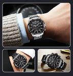 BOYZHE Tourbillon Mechanical Watch Men's Multi-function Sports Transparent Bottom Waterproof Luminous Mechanical Watch WL012