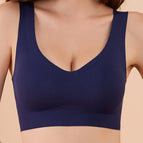 Large size bra glossy no steel ring sports anti-slip gathering side collecting underwear thin women bra
