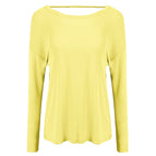 Yoga Clothing Top Women's Long-Sleeved Back Blouse Loose Quick-Drying Sports Jacket Pilates Workout Clothes T190607