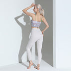 2023 yoga suits Elegant Vintage Printed Top Bamboo Green Pants Yoga Clothes Two-Piece Set Women's Training Fitness running Suit TZ-221103