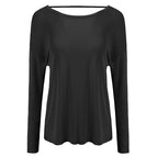 Yoga Clothing Top Women's Long-Sleeved Back Blouse Loose Quick-Drying Sports Jacket Pilates Workout Clothes T190607