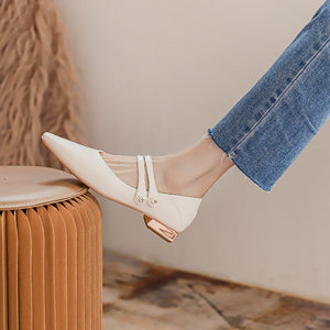 2022 new low-heeled shoes female Mary Jane pumps Korean version square toe scoop shoes A86-2