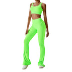 New Leisure Sports Yoga women Suit Thread Wide Leg Micro Horn Pilates Back Fitness running yoga Suit Set TZ8056-6 TZ8056-7