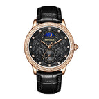 KIMSDUN brand retro carved sun moon and stars high-end men's waterproof mechanical watch K-2190A