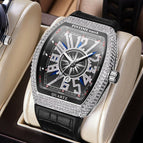 PINTIME 8122 men's watch wine barrel watch simple watch belt causal watch