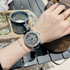 TICTOC Korean version full of diamonds and diamonds ladies watch women's temperament rotating dial women's watch hollow transparent fashion 77023