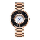 GEDI Creative Star Ring Women's Watch Fashion Flowing Good Luck Stone Stainless Steel Wrist Watch Women's Fritillary Watch 9438