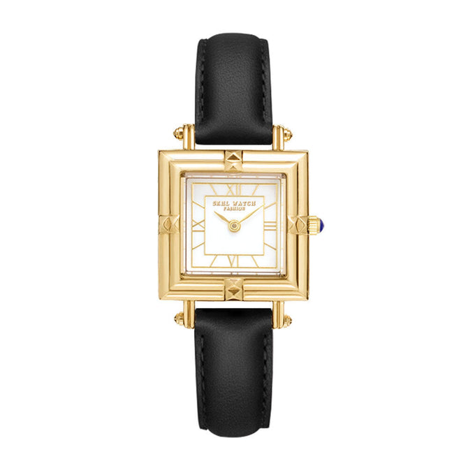 Skhl time and space corridor watch women's retro style new leather small square watch watch women's Watch 3591