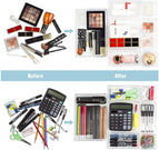 16 Pcs Drawer Organizers 5-Size Makeup Desk Drawer Organizer Plastic Bathroom Storage Bins Versatile Trays Vanity Dividers Container for Bedroom Dresser Kitchen Office