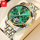 OLEVS men's watch Chilam celebrity endorsement multifunctional automatic mechanical watch hollow men's watch 6607