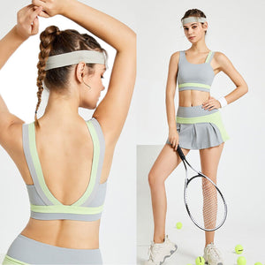 Tennis Skirt Sports Suit Women's Summer Breathable One-Piece Yoga Clothes Anti-Exposure Running Fitness Suit Skirt ENY170