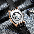 CHENXI new sun moon stars barrel-shaped automatic mechanical watch, luminous hollow mechanical watch CX-8855