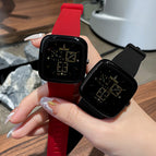2021 new silicone women's watch TICTOC three-eye fashion ladies watch trendy black temperament watch women casual  8202