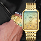 SWISH 0118 New rectangular men's steel belt simple sports outdoor calendar quartz watch waterproof watch