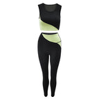 2021 yoga clothing fashion running vest fitness suit sports female girls yoga suit vest and pants two piece 9098-6145