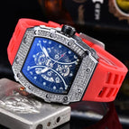 2023 Watch for men New Diamond Quartz Watch Barrel-Shaped European Style Hollow Ghost Head Quartz Watch 9791