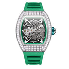 ONOLA N3838F 2023 New Square Diamond  Men Watch Hollow Automatic Mechanical Watch Men's Silicone Band Waterproof fashion casual watch