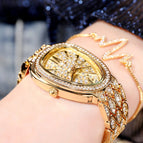 BW High-end Snake-shaped Bracelet Women's Watch Full Rhinestone Fashion Women's Watch Quartz Watch